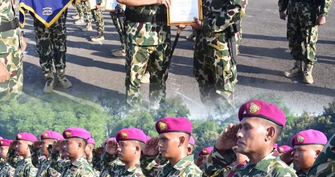 Sita Senjata Hingga Rebut 4 Markas OPM, Belasan Prajurit Marinir Naik Pangkat.