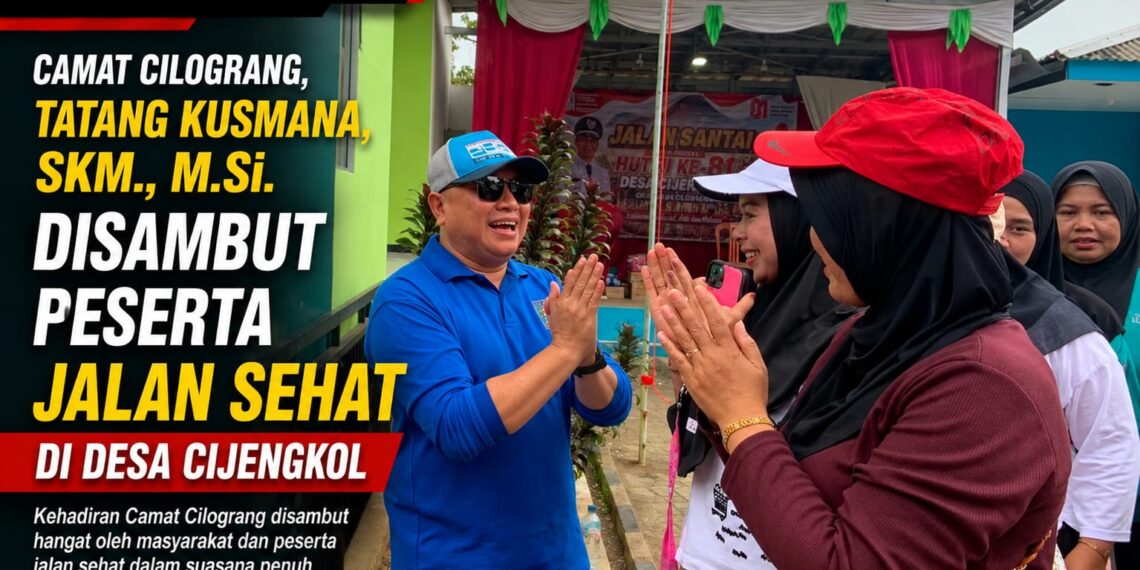 Camat Cilograng Buka Jalan Sehat HUT RI ke-81 di Desa Cijengkol, Ajak Warga Jaga Persatuan
