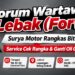 Forum Wartawan Lebak (FORWAL) Gandeng Surya Motor Rangkasbitung Gelar Bakti Sosial Service Gratis untuk Warga